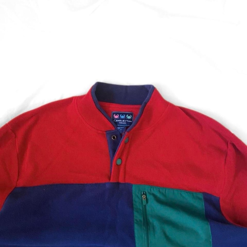 Charleston Threads Retro Colorblock Fleece Pullover XL - Picture 2 of 3